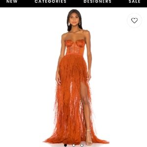 For Love and Lemons Strapless Maxi Gown